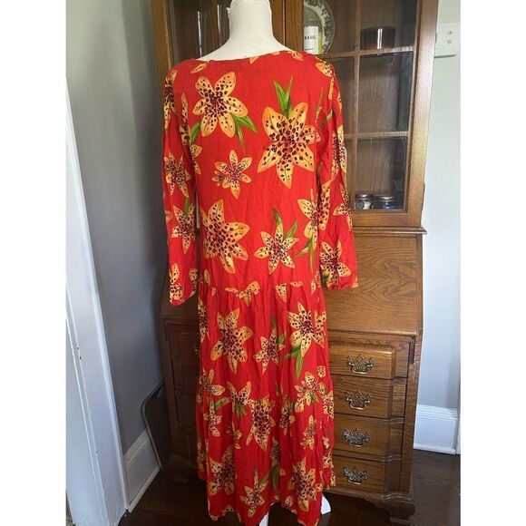 Anthropologie-Farm Rio Golden Lily Maxi Dress - Picture 8 of 9